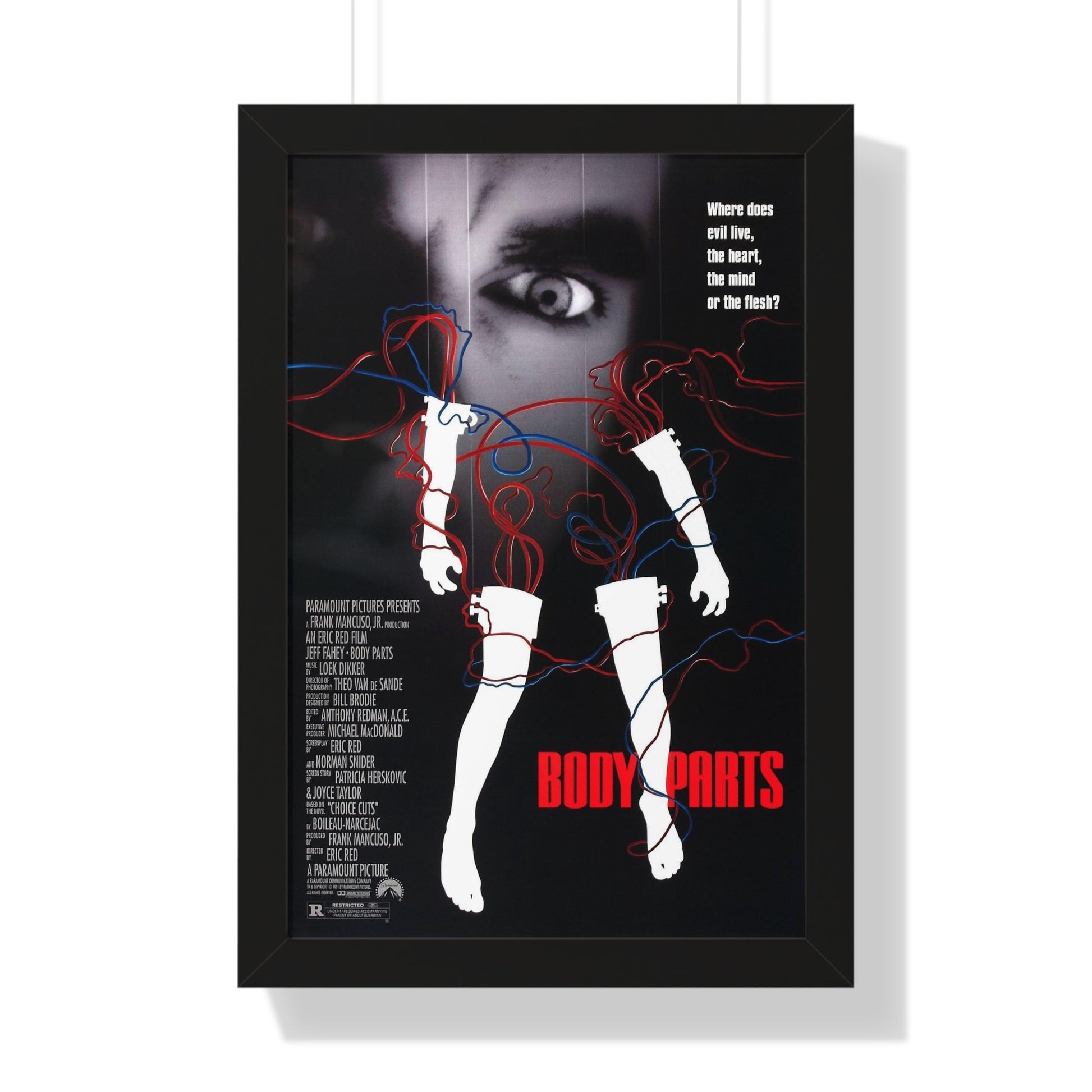 BODY PARTS 1991 - Framed Movie Poster-16″ x 24″-The Sticker Space