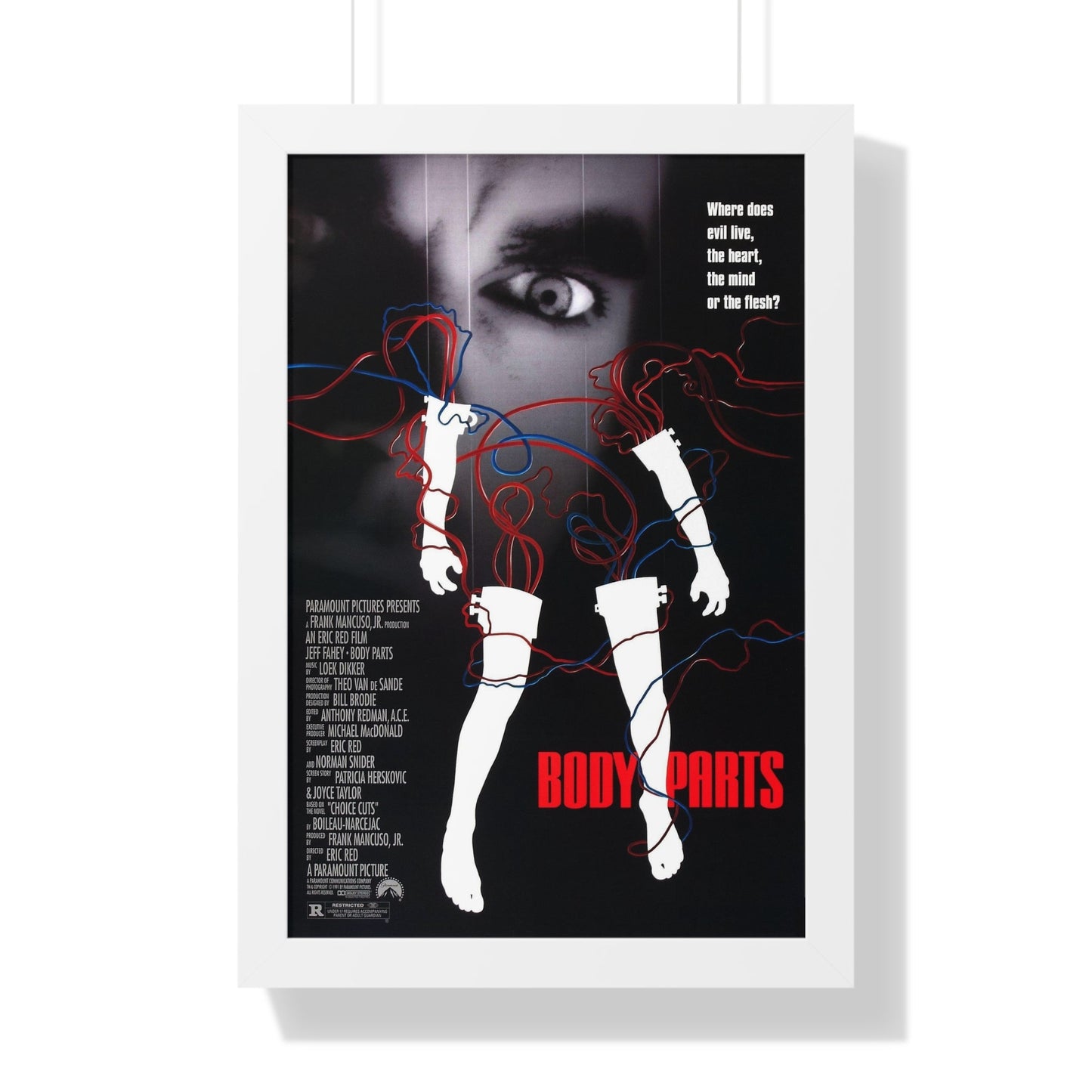 BODY PARTS 1991 - Framed Movie Poster-16″ x 24″-The Sticker Space