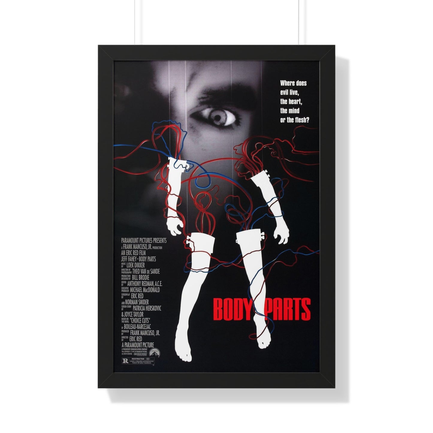 BODY PARTS 1991 - Framed Movie Poster-20" x 30"-The Sticker Space