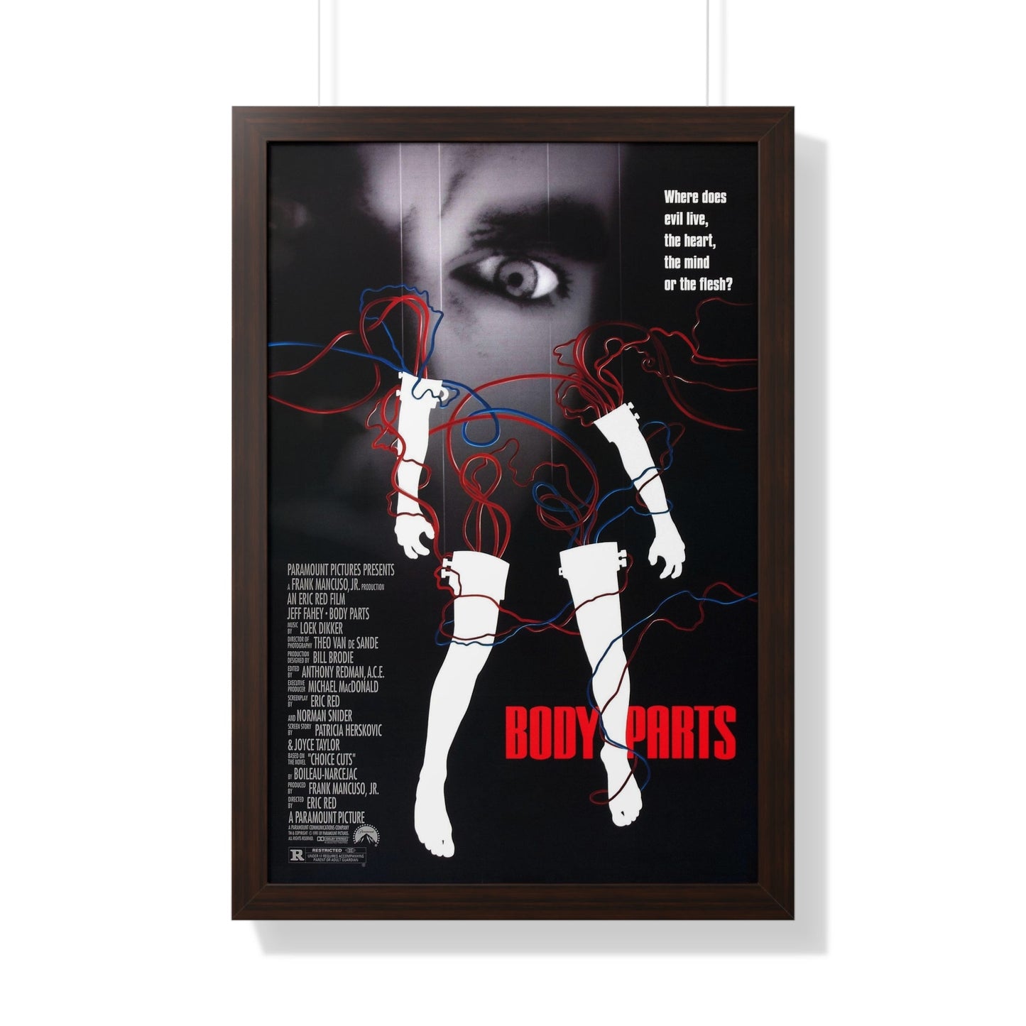 BODY PARTS 1991 - Framed Movie Poster-20" x 30"-The Sticker Space