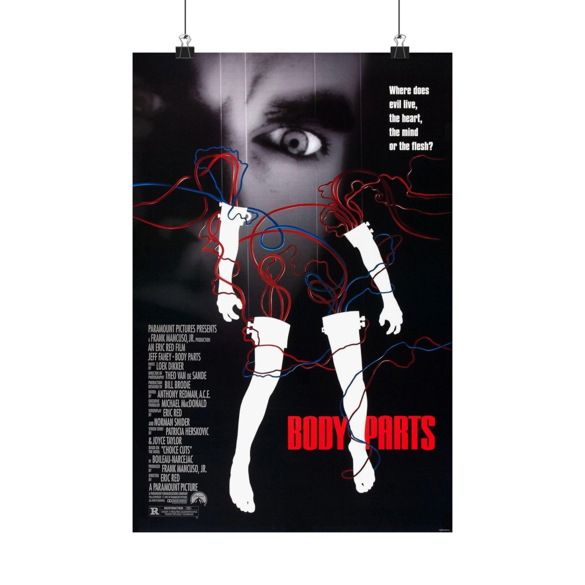 BODY PARTS 1991 - Paper Movie Poster-12″ x 18″-The Sticker Space