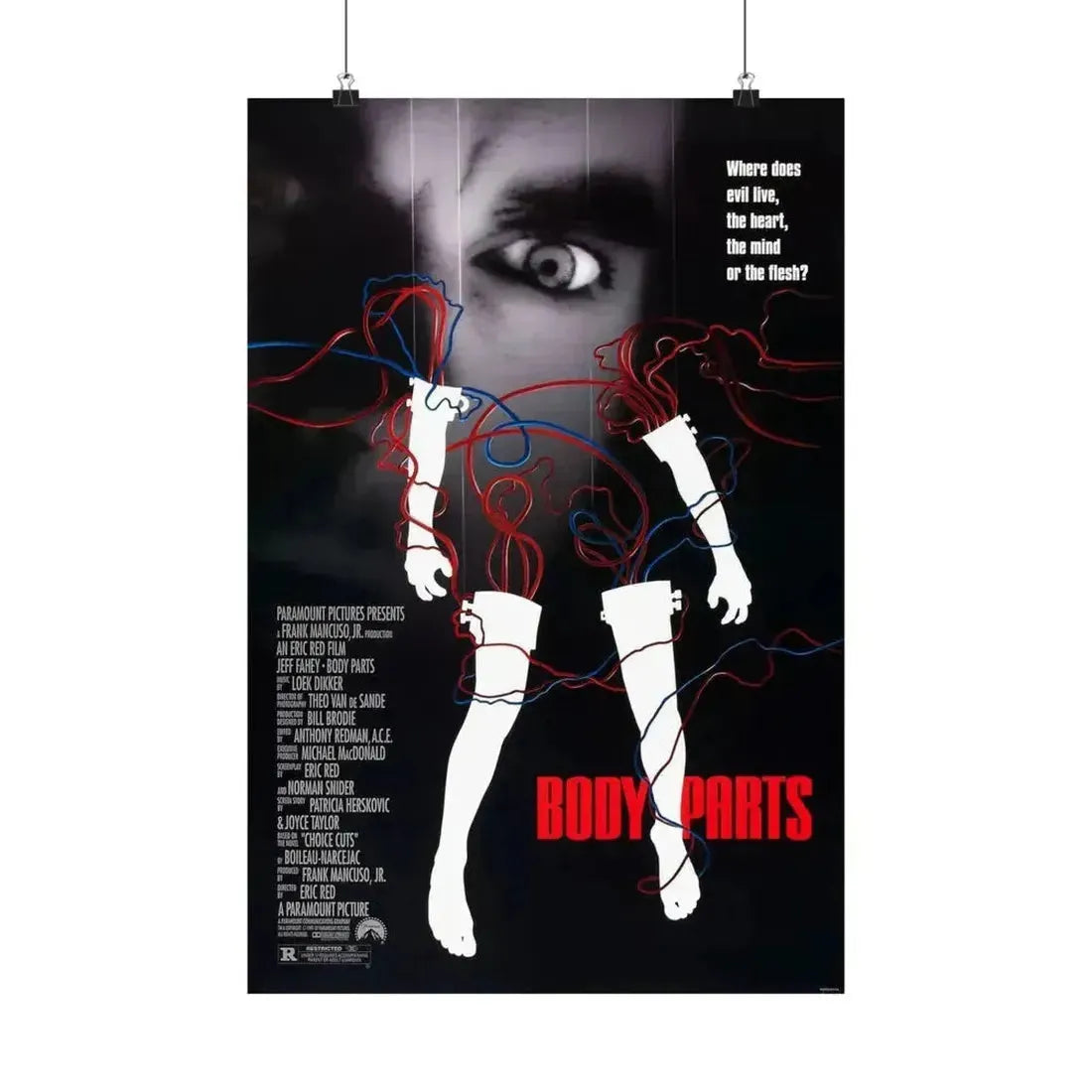 BODY PARTS 1991 - Paper Movie Poster 16″ x 24″ Matte - The Sticker Space