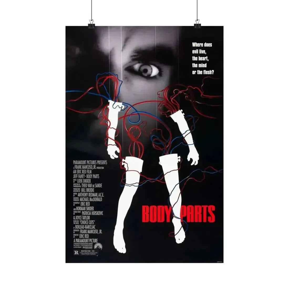 BODY PARTS 1991 - Paper Movie Poster - The Sticker Space