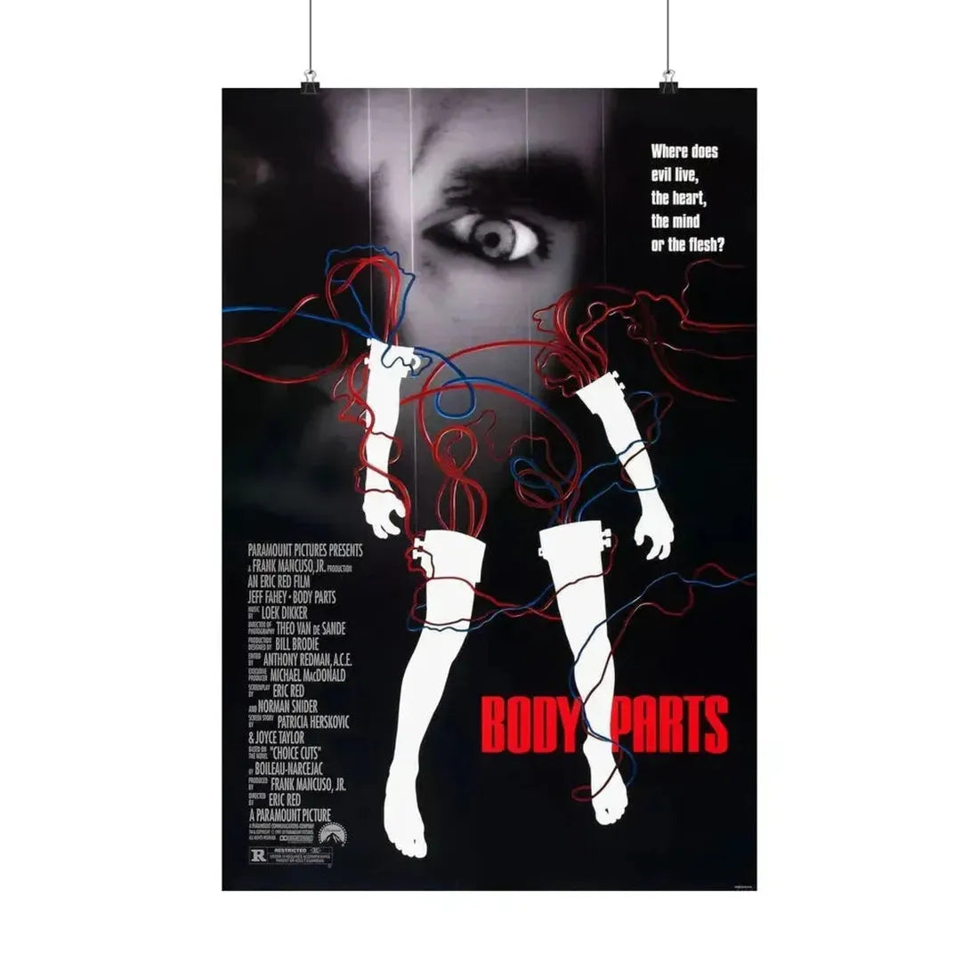 BODY PARTS 1991 - Paper Movie Poster - The Sticker Space