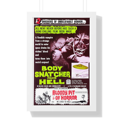 BODYSNATCHER FROM HELL + BLOODY PIT OF HORROR 1968 - Framed Movie Poster-16″ x 24″-The Sticker Space