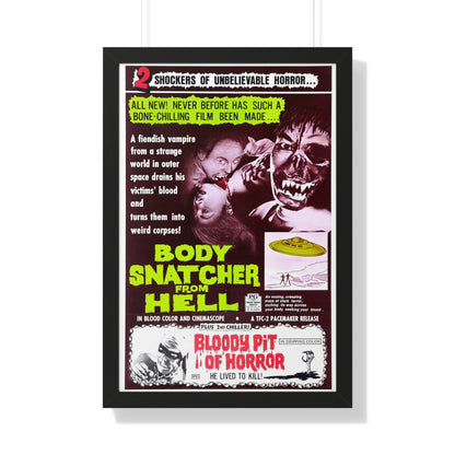 BODYSNATCHER FROM HELL + BLOODY PIT OF HORROR 1968 - Framed Movie Poster-20" x 30"-The Sticker Space