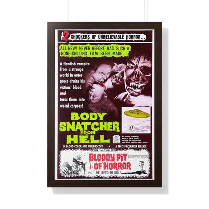 BODYSNATCHER FROM HELL + BLOODY PIT OF HORROR 1968 - Framed Movie Poster-20" x 30"-The Sticker Space