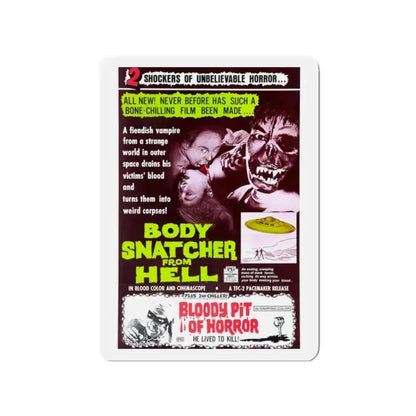 BODYSNATCHER FROM HELL + BLOODY PIT OF HORROR 1968 Movie Poster - Refrigerator Magnet 2 Inch - The Sticker Space