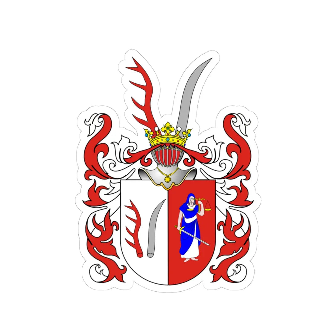 Bodziec POL COA (Poland) (Coat of Arms) STICKER Vinyl Kiss-Cut Decal 4 Inch White - The Sticker Space