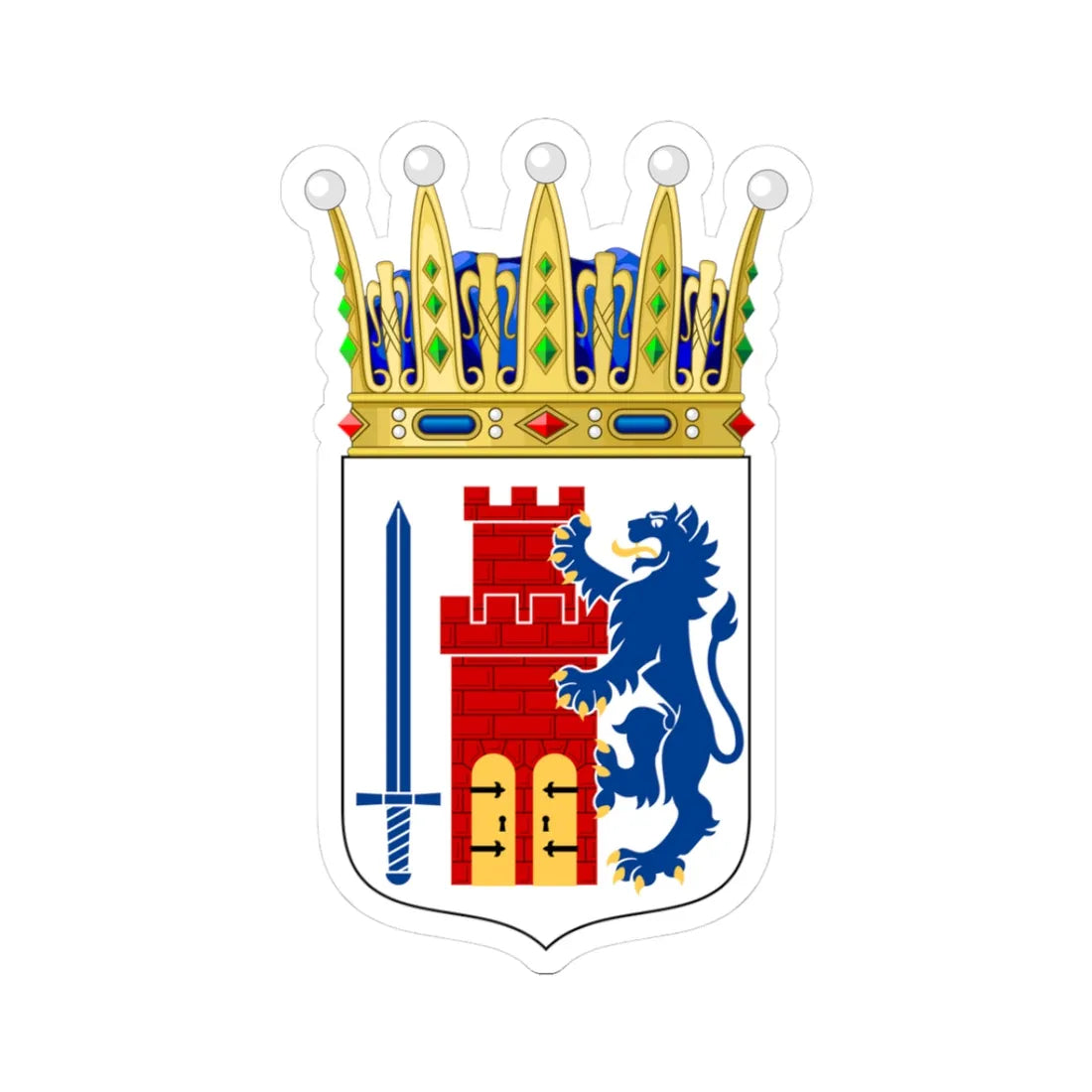 Bohusläns vapen crowned (Sweden) (Coat of Arms) STICKER Vinyl Kiss-Cut Decal 3 Inch White - The Sticker Space