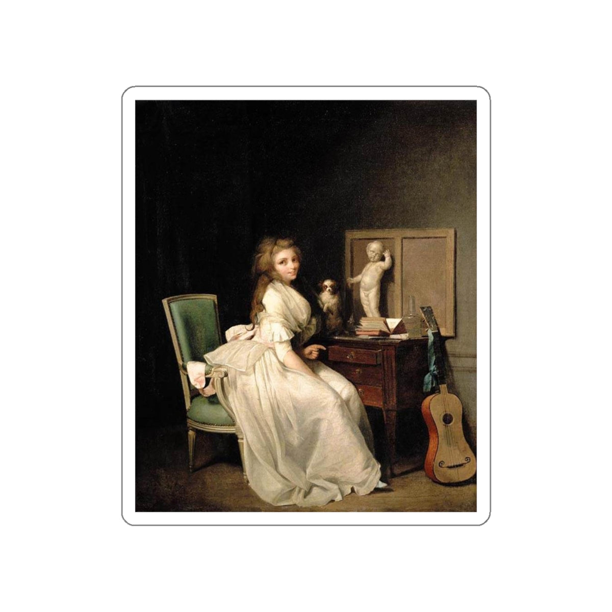 BOILLY, Louis Leopold - ladyseat (Artwork) STICKER Vinyl Die-Cut Decal-White-The Sticker Space