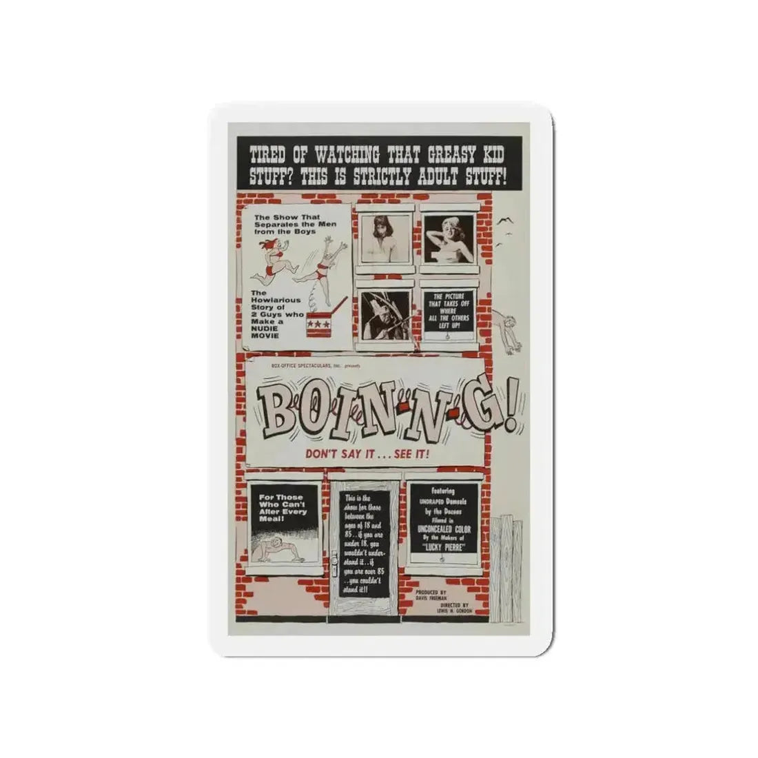 BOIN-N-G! 1963 Movie Poster - Refrigerator Magnet - The Sticker Space