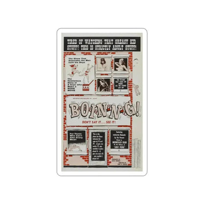 BOIN-N-G! 1963 Movie Poster STICKER Vinyl Die-Cut Decal 2 Inch - The Sticker Space