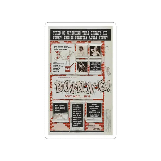 BOIN-N-G! 1963 Movie Poster STICKER Vinyl Die-Cut Decal 2 Inch - The Sticker Space
