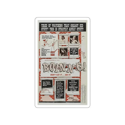 BOIN-N-G! 1963 Movie Poster STICKER Vinyl Die-Cut Decal 3 Inch - The Sticker Space