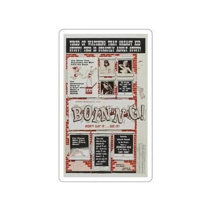 BOIN-N-G! 1963 Movie Poster STICKER Vinyl Die-Cut Decal 4 Inch - The Sticker Space