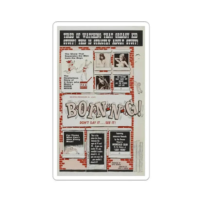 BOIN-N-G! 1963 Movie Poster - STICKER Vinyl Kiss-Cut Decal 4 Inch White - The Sticker Space