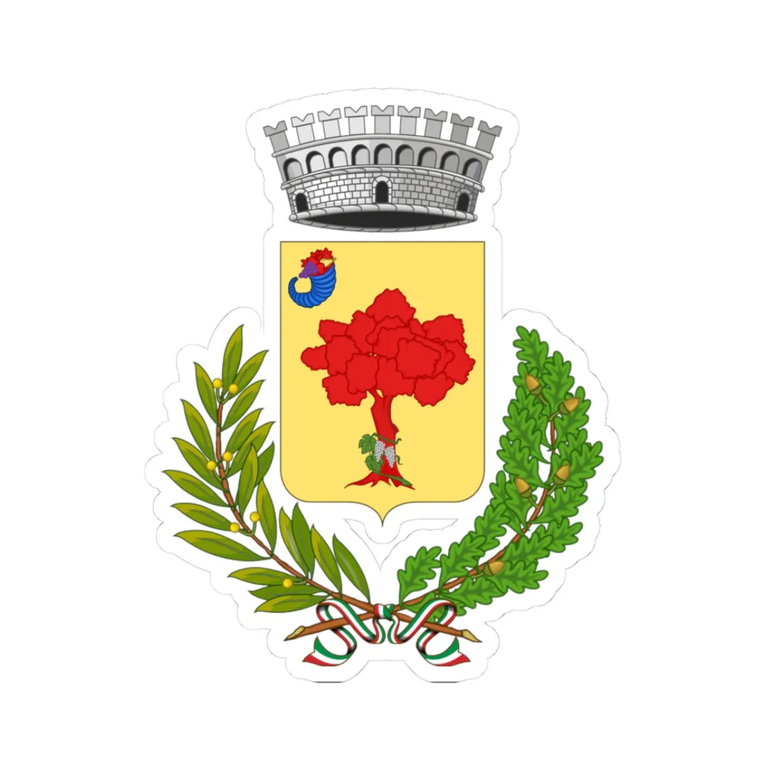 Boissano-Stemma (Italy) (Coat of Arms) STICKER Vinyl Kiss-Cut Decal 3 Inch White - The Sticker Space