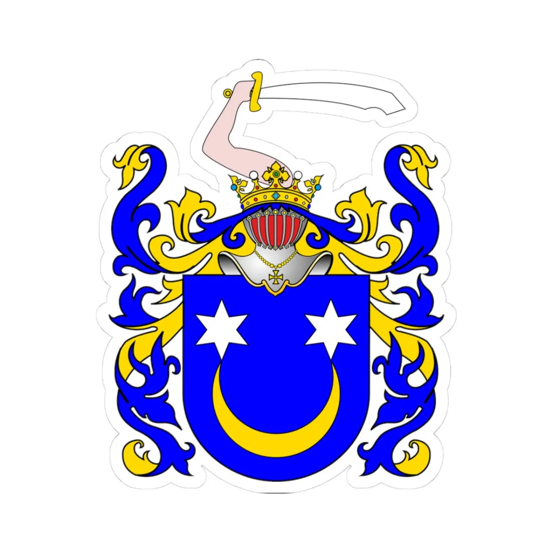 Bojomir POL COA (Poland) (Coat of Arms) STICKER Vinyl Kiss-Cut Decal 3 Inch White - The Sticker Space