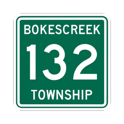 Bokescreek Township Route 132 Logan County Ohio (Ohio) (Road Sign) STICKER Vinyl Kiss-Cut Decal 2 Inch White - The Sticker Space