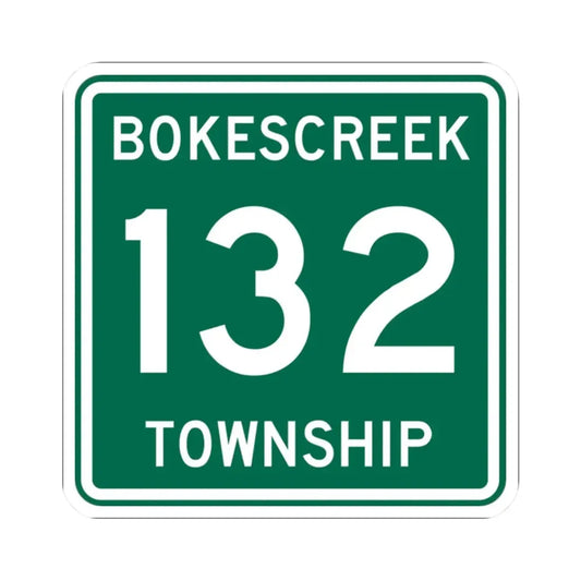 Bokescreek Township Route 132 Logan County Ohio (Ohio) (Road Sign) STICKER Vinyl Kiss-Cut Decal 2 Inch White - The Sticker Space