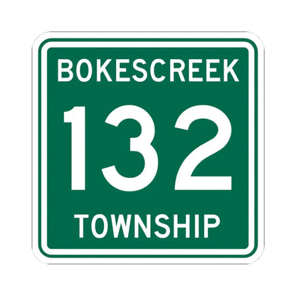 Bokescreek Township Route 132 Logan County Ohio (Ohio) (Road Sign) STICKER Vinyl Kiss-Cut Decal 3 Inch White - The Sticker Space