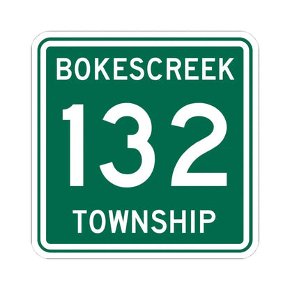 Bokescreek Township Route 132 Logan County Ohio (Ohio) (Road Sign) STICKER Vinyl Kiss-Cut Decal 4 Inch White - The Sticker Space