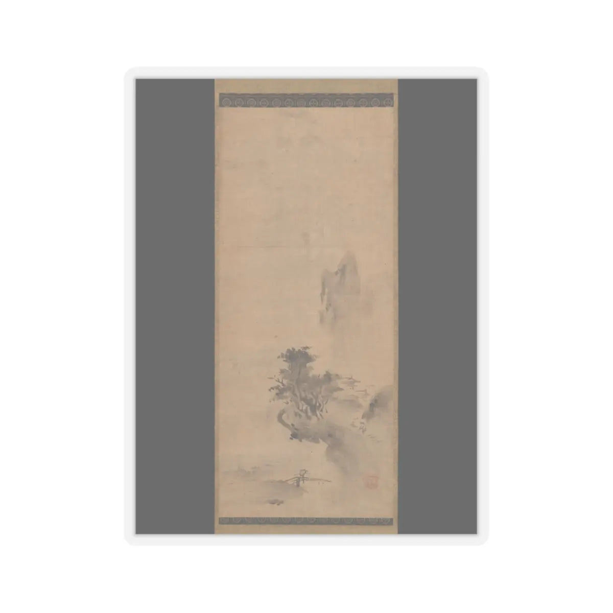 Bokushō Shūshō - Splashed-Ink Landscape - early 16th century v1 - STICKER Vinyl Kiss-Cut Decal