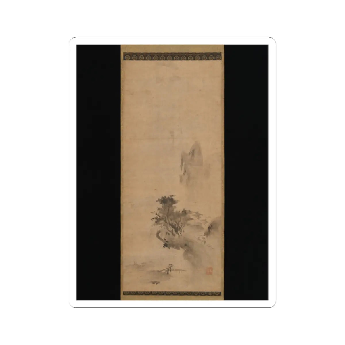 Bokushō Shūshō - Splashed-Ink Landscape - early 16th century v1 - STICKER Vinyl Kiss-Cut Decal