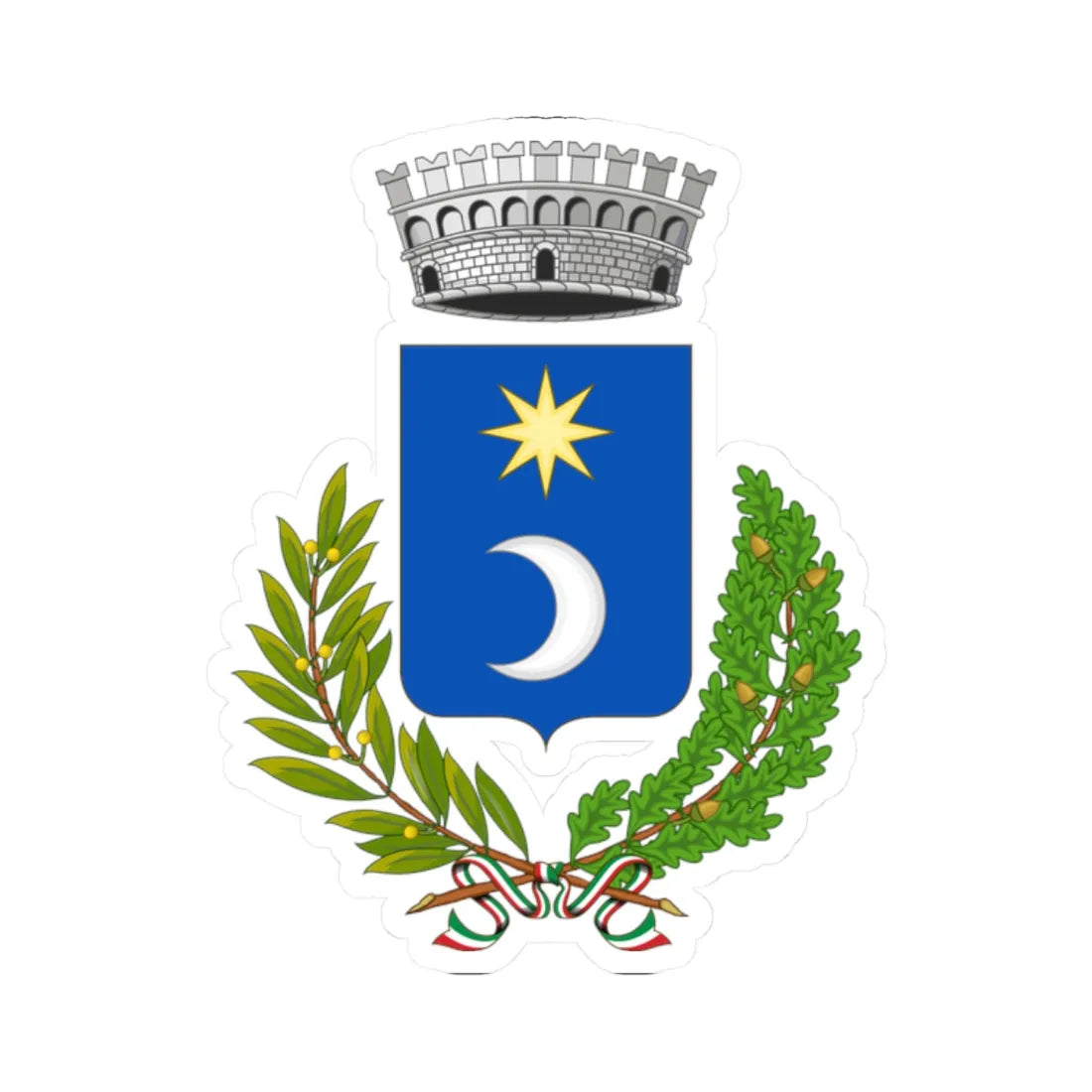 Bolano-Stemma2 (Italy) (Coat of Arms) STICKER Vinyl Kiss-Cut Decal 2 Inch White - The Sticker Space