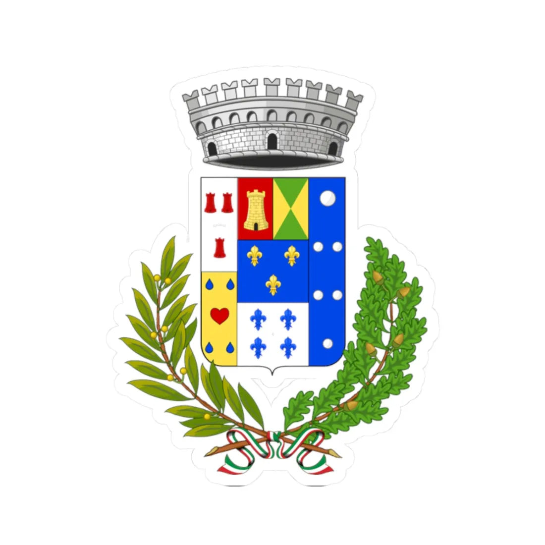 Bolognetta-Stemma (Italy) (Coat of Arms) STICKER Vinyl Kiss-Cut Decal 2 Inch White - The Sticker Space