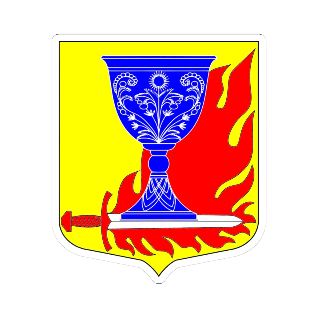 Bolshelutskoye gerb (Russia) (Coat of Arms) STICKER Vinyl Kiss-Cut Decal 3 Inch White - The Sticker Space