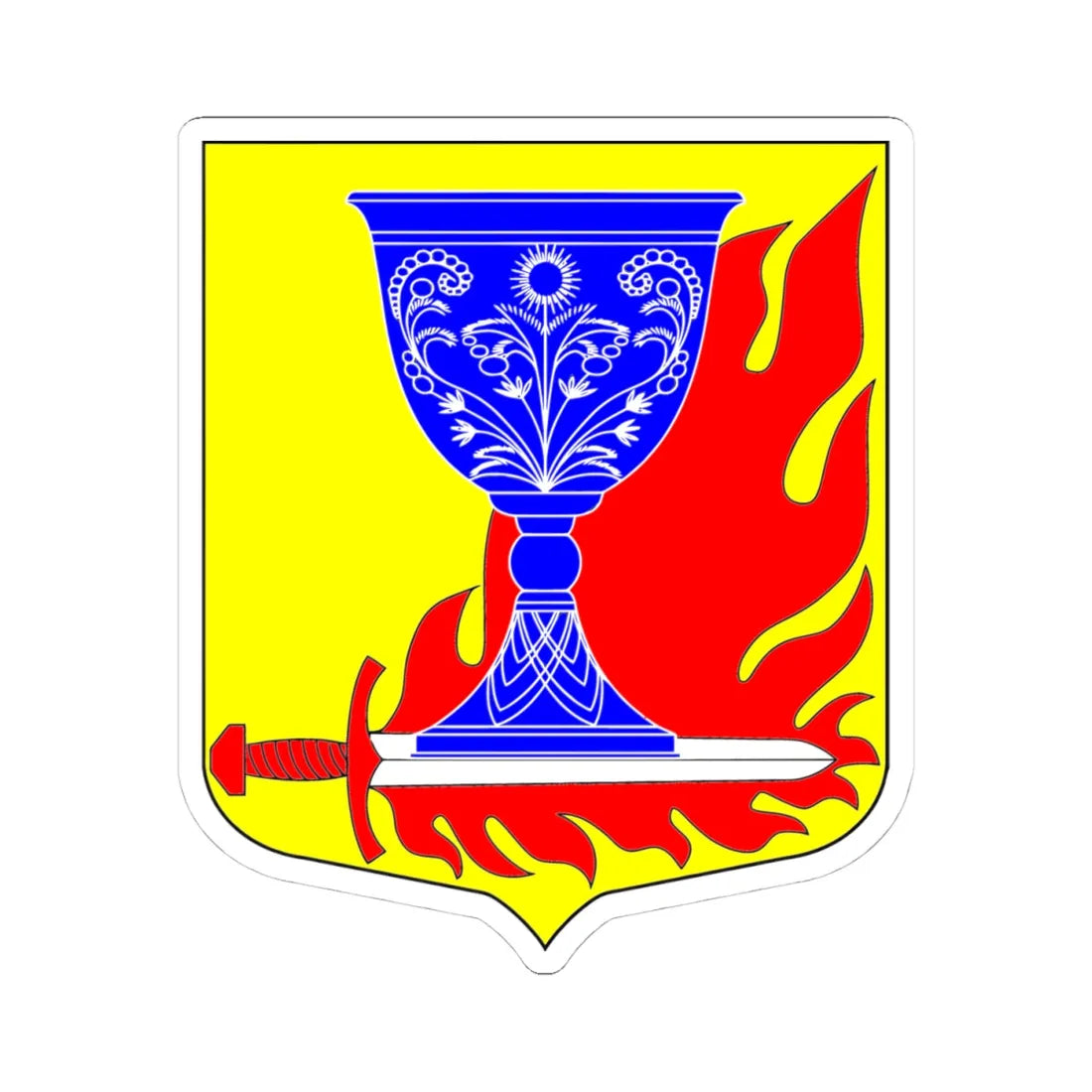 Bolshelutskoye gerb (Russia) (Coat of Arms) STICKER Vinyl Kiss-Cut Decal 4 Inch White - The Sticker Space