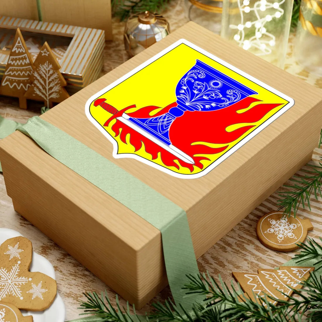 Bolshelutskoye gerb (Russia) (Coat of Arms) STICKER Vinyl Kiss-Cut Decal - The Sticker Space