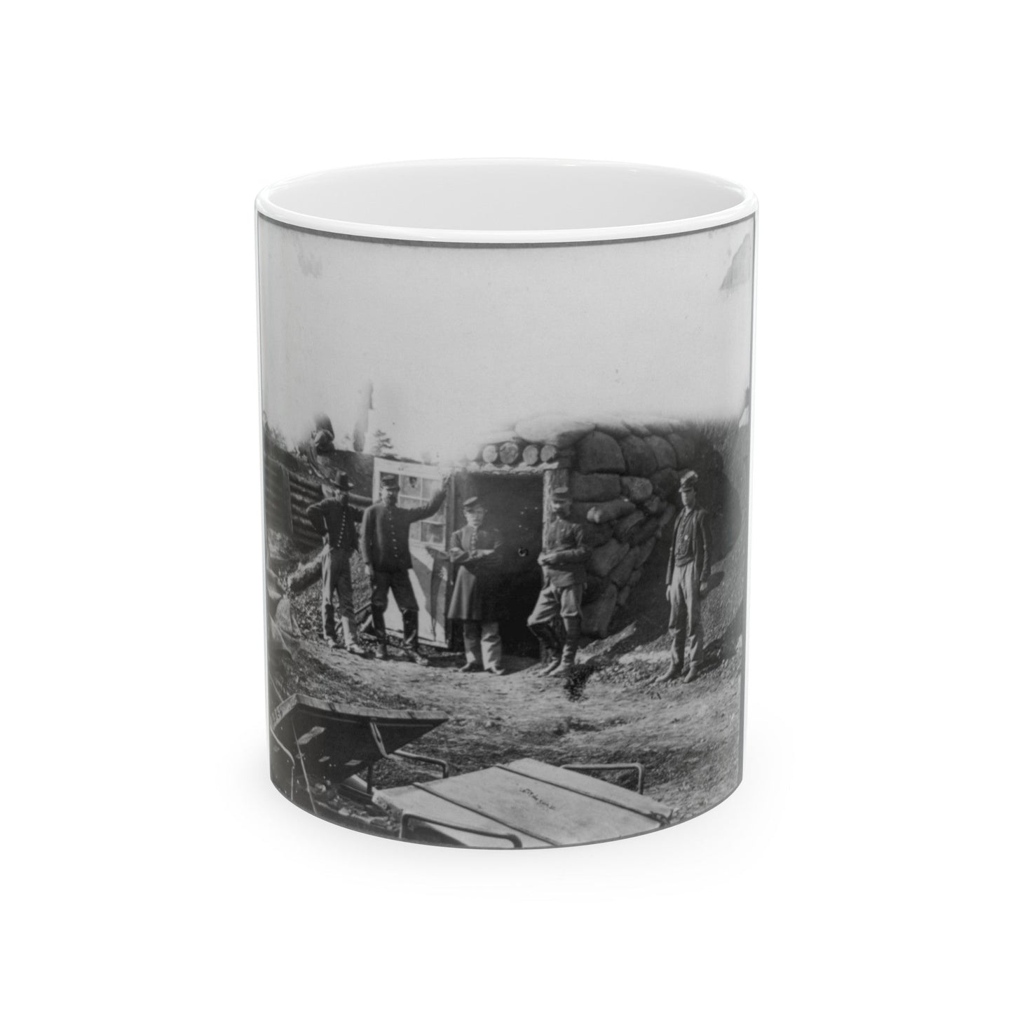 Bomb Proof Quarters In Fort Burnham (U.S. Civil War) White Coffee Mug-11oz-The Sticker Space