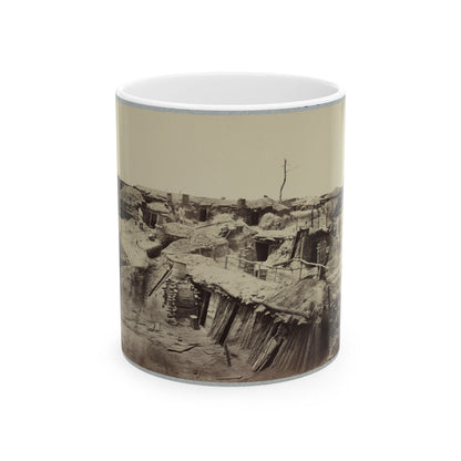 Bomb-Proof Quarters In Fort Sedgwick In Front Of Petersburg, Va. (U.S. Civil War) White Coffee Mug-11oz-The Sticker Space