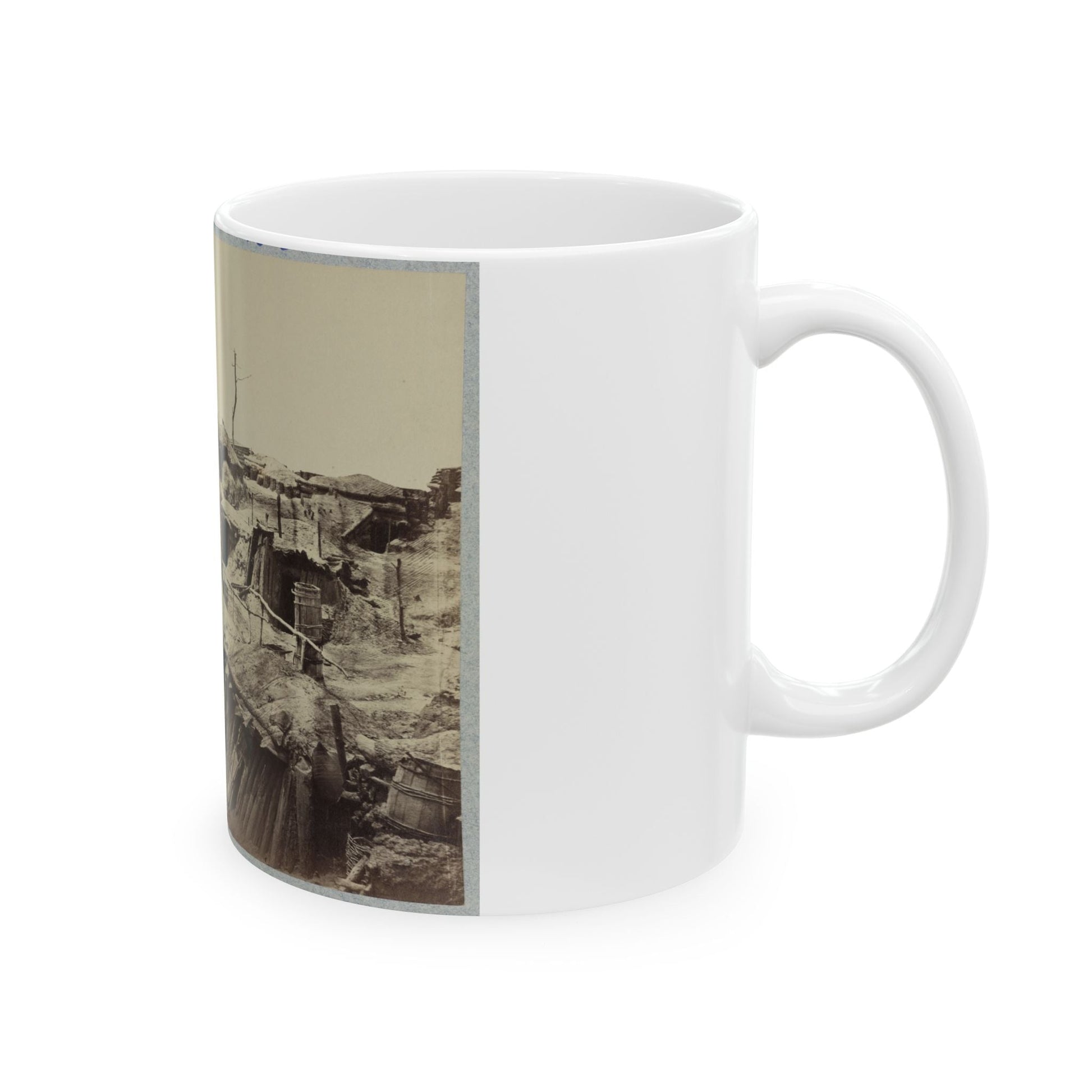 Bomb-Proof Quarters In Fort Sedgwick In Front Of Petersburg, Va. (U.S. Civil War) White Coffee Mug-The Sticker Space