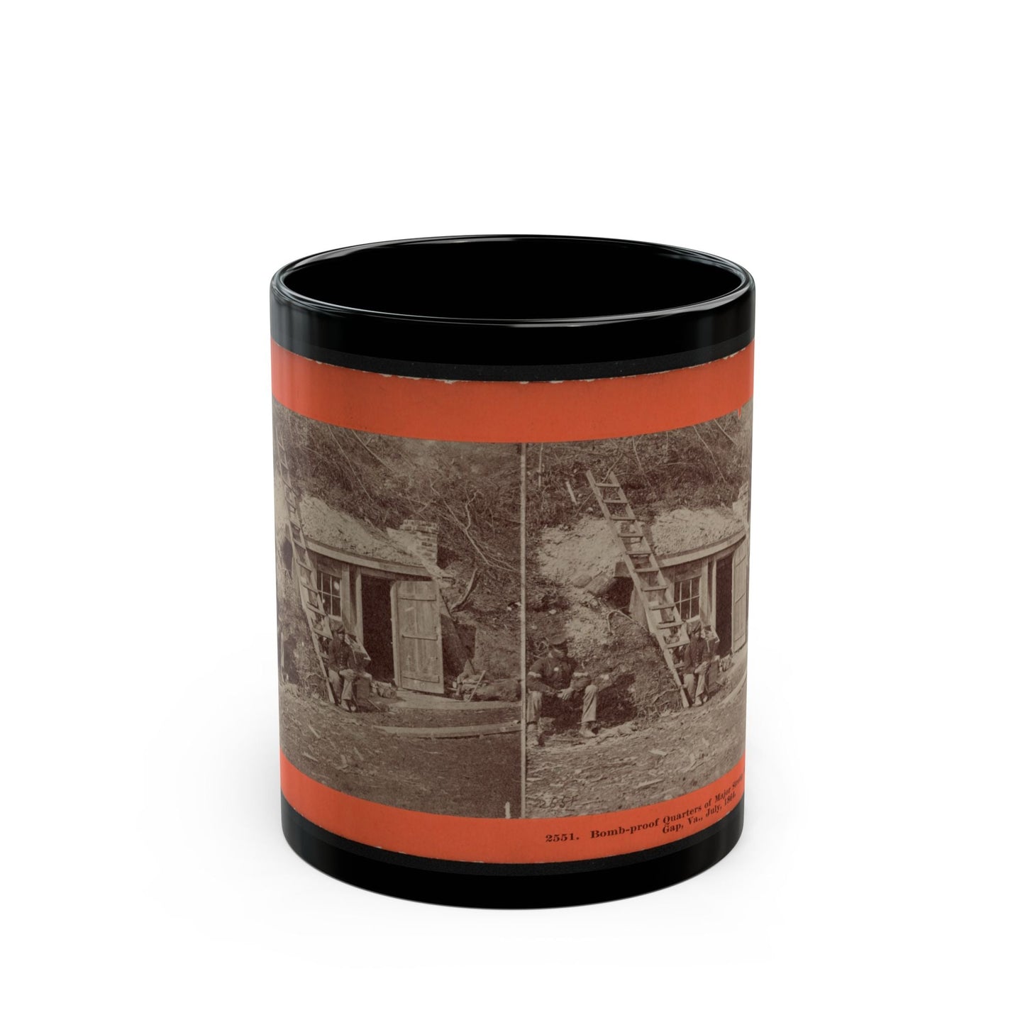 Bomb-Proof Quarters Of Major Strong, At Dutch Gap, Va., July, 1864 (U.S. Civil War) Black Coffee Mug