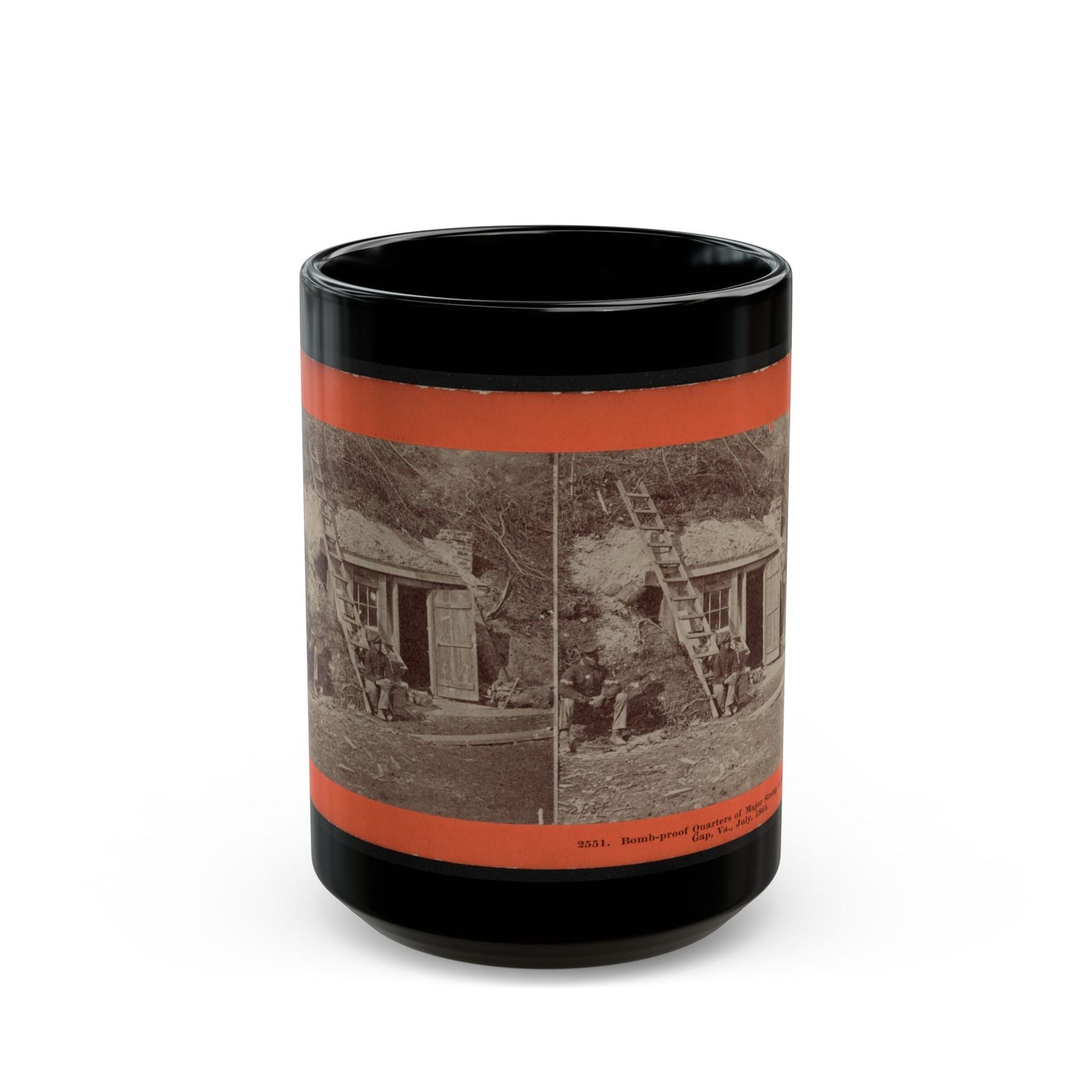 Bomb-Proof Quarters Of Major Strong, At Dutch Gap, Va., July, 1864 (U.S. Civil War) Black Coffee Mug