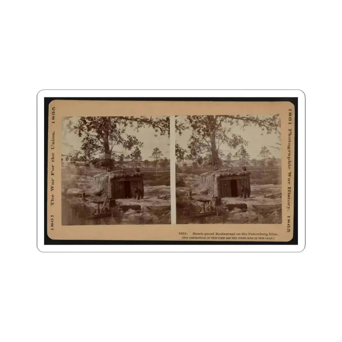 Bomb-Proof Restaurant on the Petersburg Line 001 (U.S. Civil War) STICKER Vinyl Kiss-Cut Decal 3 Inch White - The Sticker Space