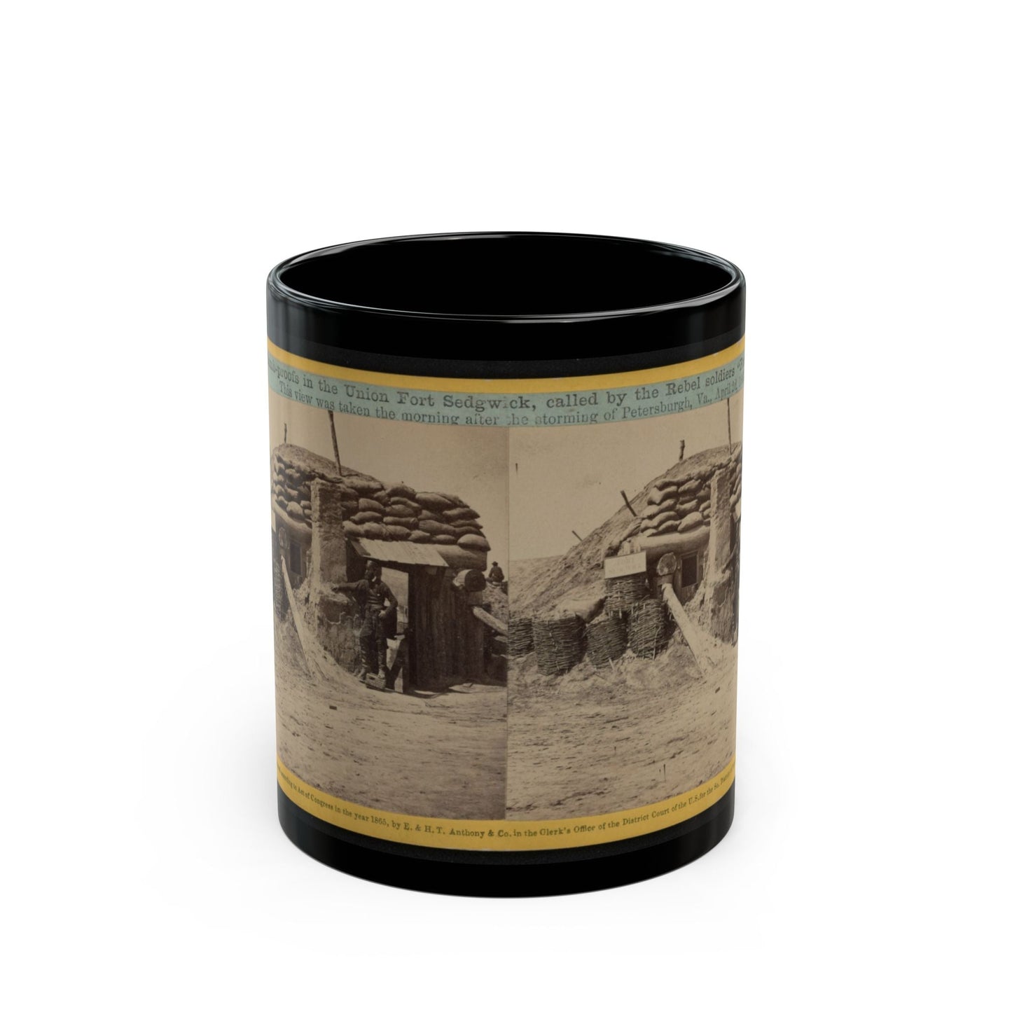 Bomb-Proofs In The Union Fort Sedgwick, Called By The Rebel Soldiers  Fort Hell (U.S. Civil War) Black Coffee Mug