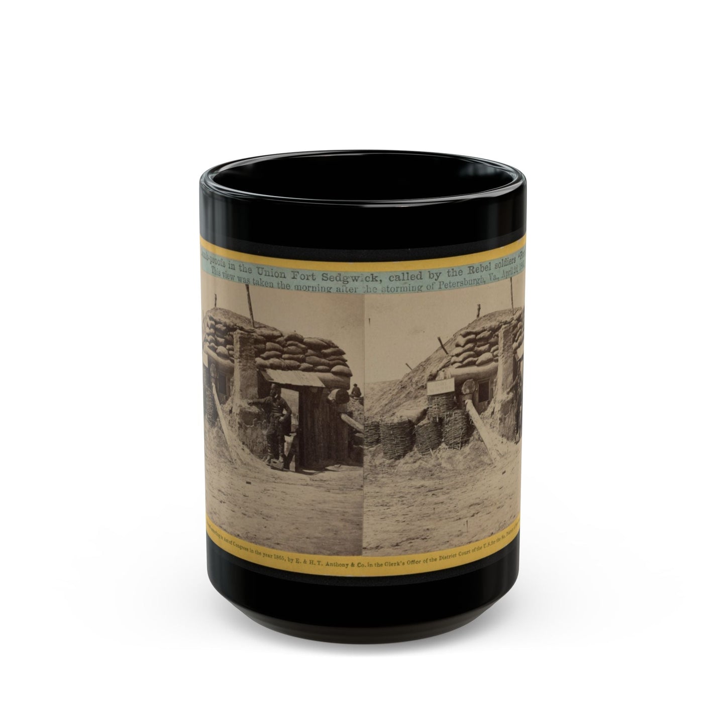 Bomb-Proofs In The Union Fort Sedgwick, Called By The Rebel Soldiers  Fort Hell (U.S. Civil War) Black Coffee Mug