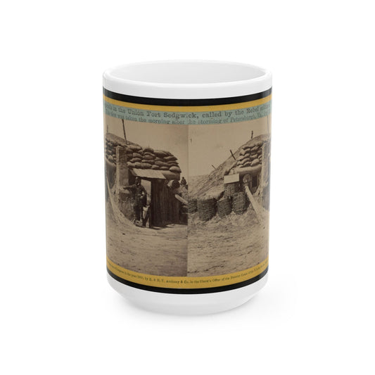 Bomb-Proofs In The Union Fort Sedgwick, Called By The Rebel Soldiers  Fort Hell (U.S. Civil War) White Coffee Mug