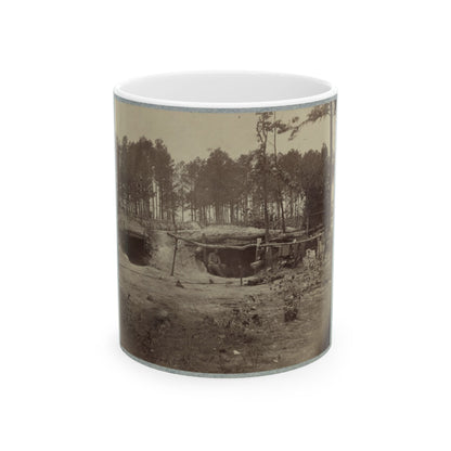 Bombproof Huts In The Front Line Before Petersburg, August 10, 1864 (U.S. Civil War) White Coffee Mug-11oz-The Sticker Space