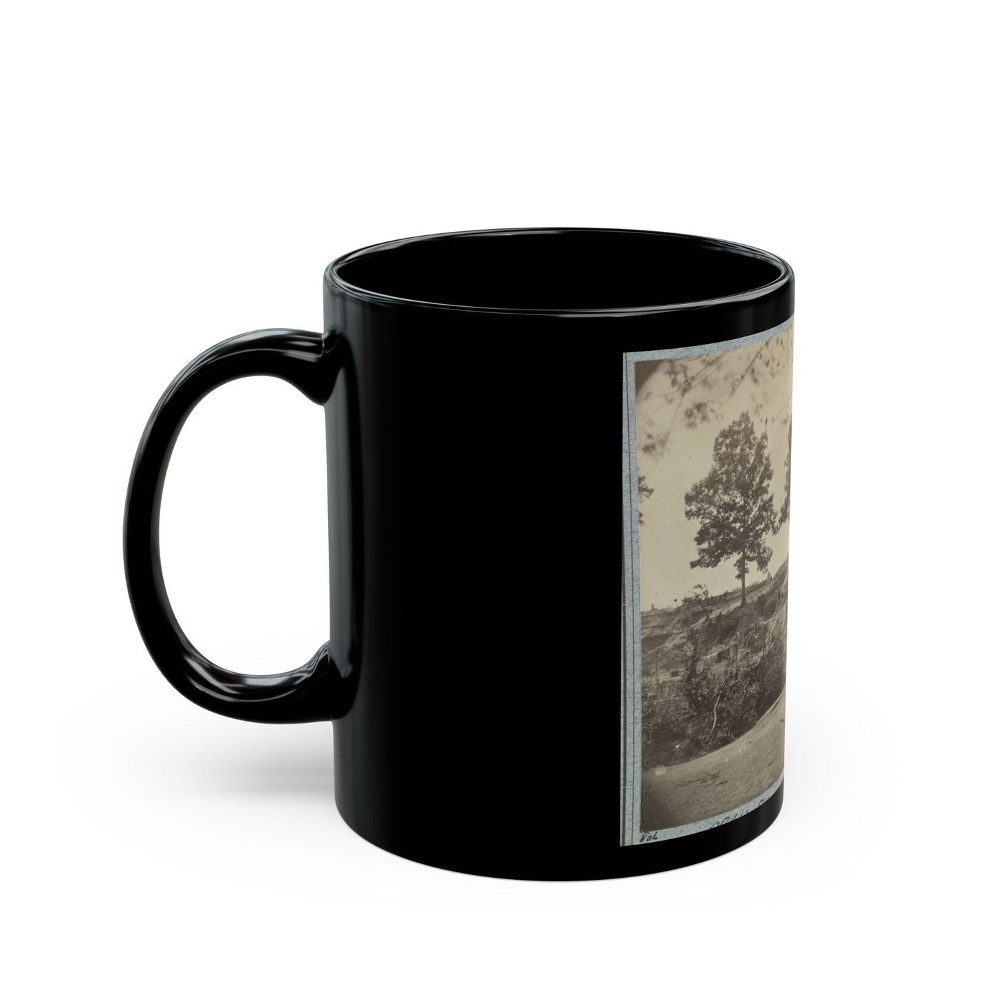 Bombproof Kitchen And Tents On Front Line In Front Of Petersburg, August 10, 1864 (U.S. Civil War) Black Coffee Mug