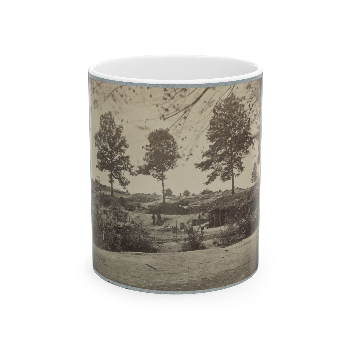 Bombproof Kitchen And Tents On Front Line In Front Of Petersburg, August 10, 1864 (U.S. Civil War) White Coffee Mug