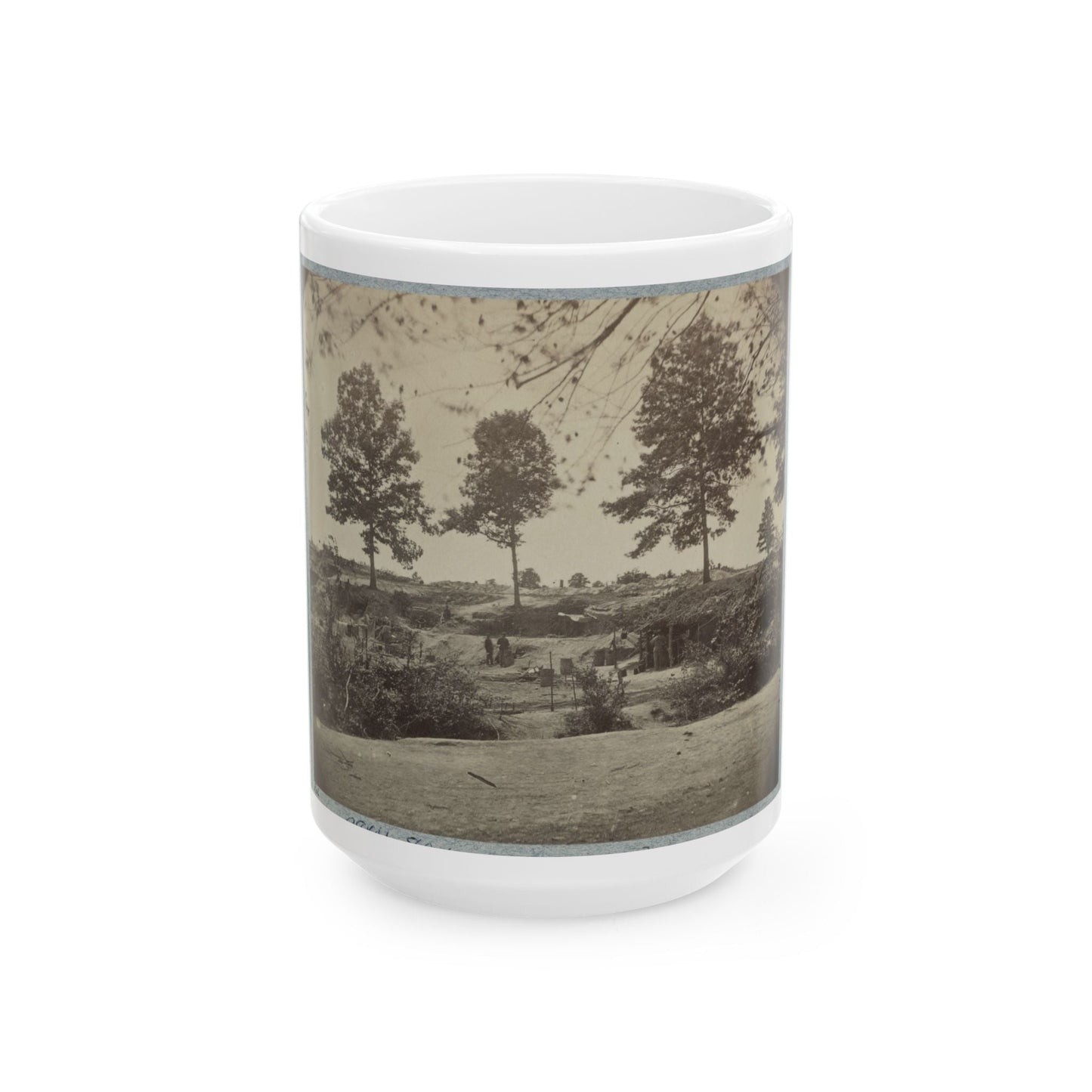 Bombproof Kitchen And Tents On Front Line In Front Of Petersburg, August 10, 1864 (U.S. Civil War) White Coffee Mug