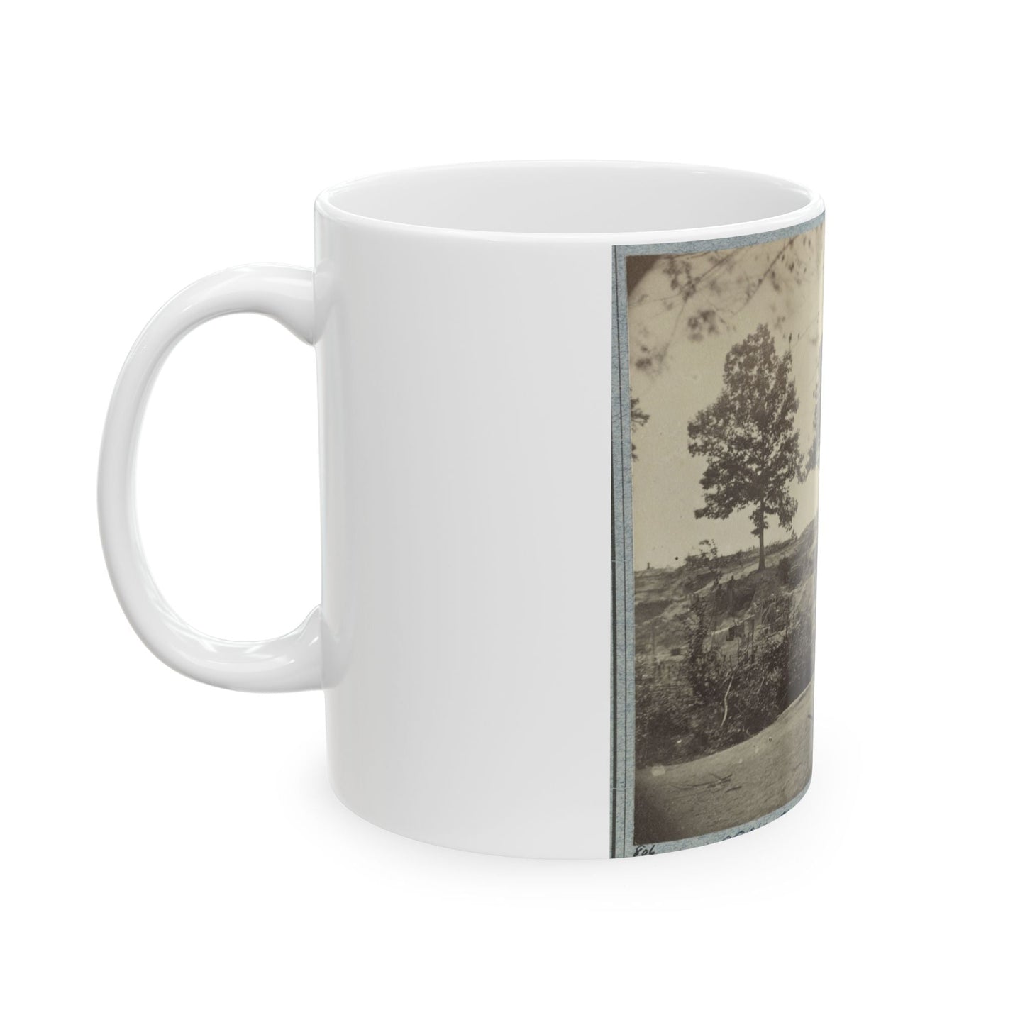 Bombproof Kitchen And Tents On Front Line In Front Of Petersburg, August 10, 1864 (U.S. Civil War) White Coffee Mug