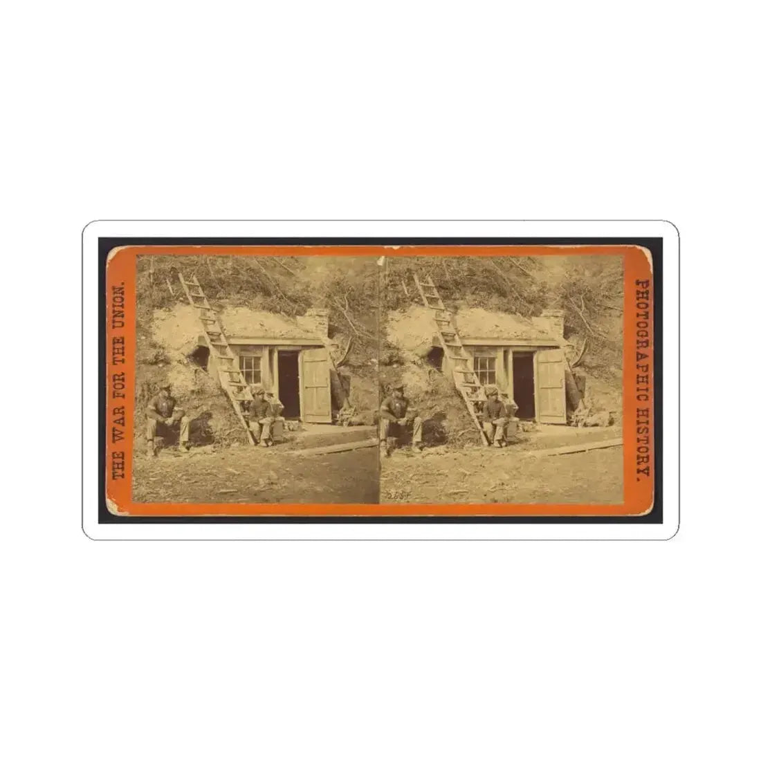 Bombproof Quarters of Maj. Strong, at Dutch Gap, 16Th N.Y. Artillery (U.S. Civil War) STICKER Vinyl Kiss-Cut Decal 4 Inch White - The Sticker Space