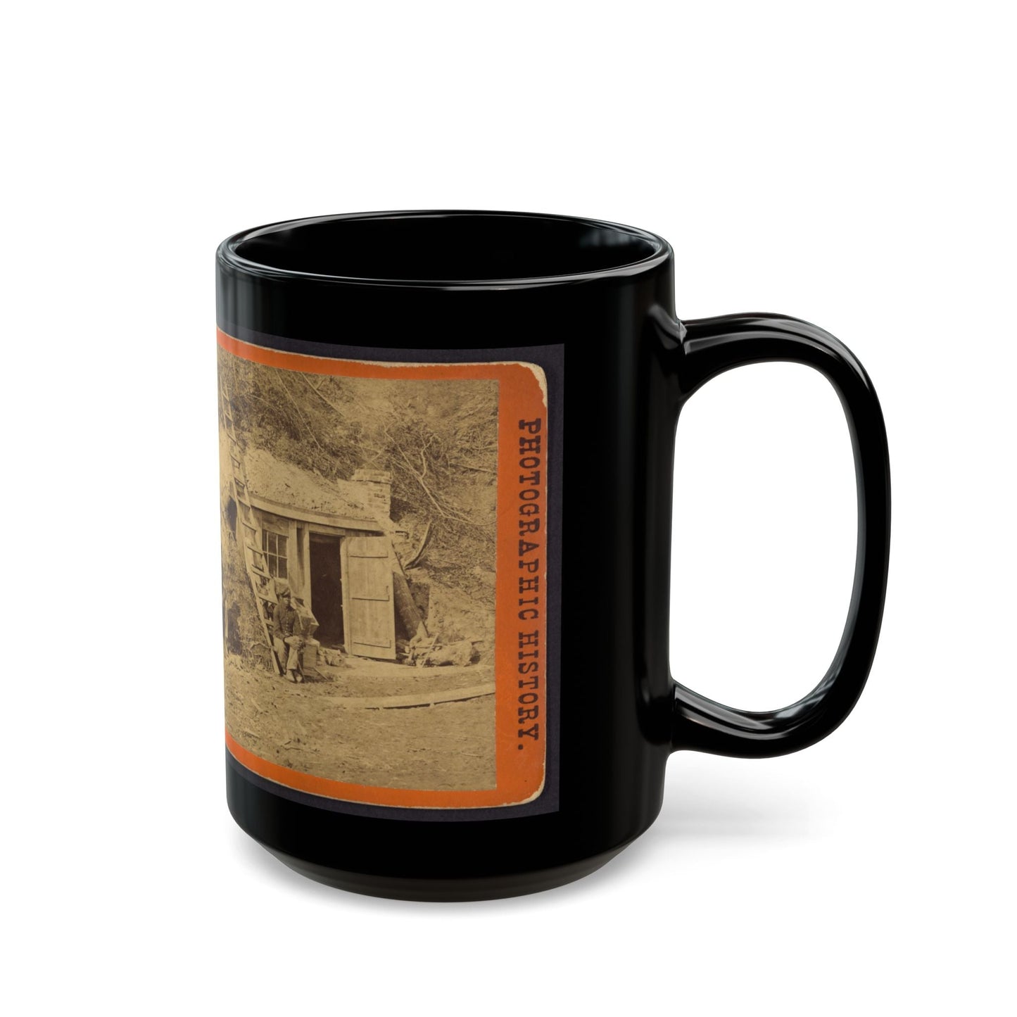 Bombproof Quarters Of Maj. Strong, At Dutch Gap, 16th N.Y. Artillery (U.S. Civil War) Black Coffee Mug